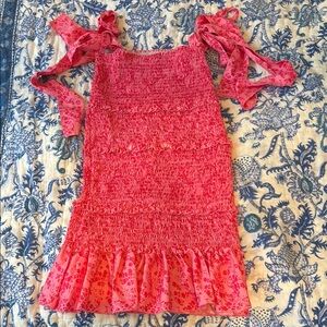 Pink Floral Smocked Dress